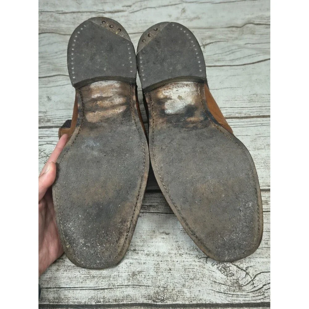 P + S Brown Leather Slip On Chelsea Boots Men Size 11